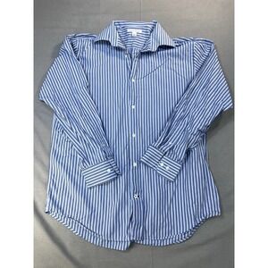 Banana Republic Shirt Mens‎ Large 16 16 1/2 Blue Striped Casual Long Sleeve